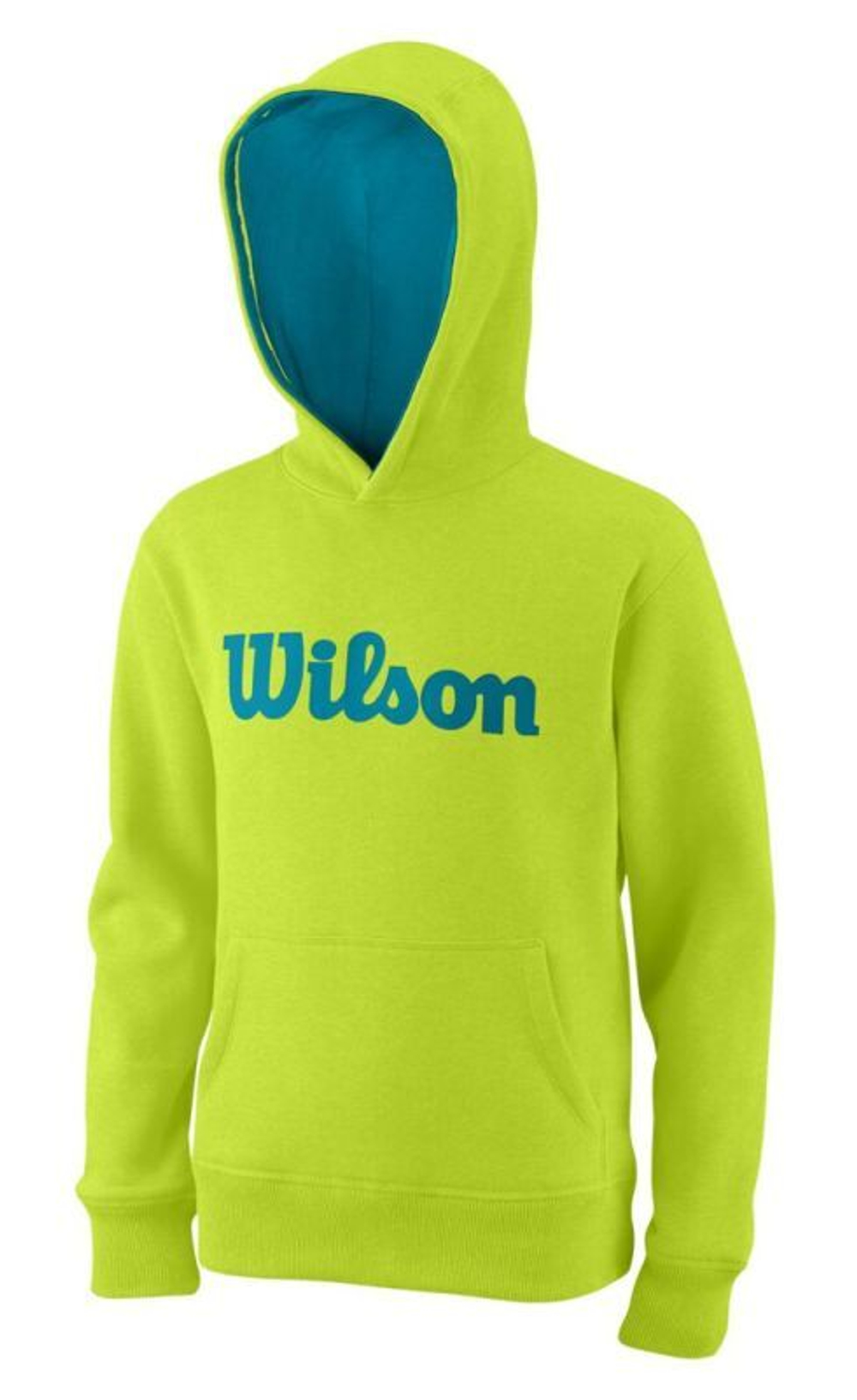 Кофта для мальчика теннисная Wilson Y Script Cotton PO Hoody - lime popsicle