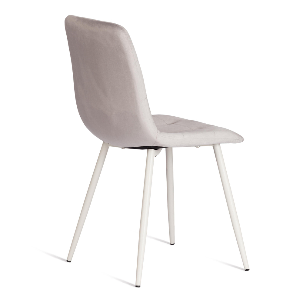 Стул CHILLY (mod. 7094-1) вельвет/металл, 44,5х52,5х86 см, light grey (светло-серый) HLR14 / белый