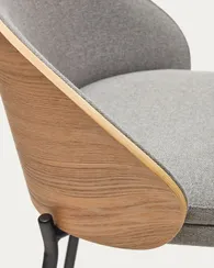 Барный стул Eamy светло-серый с натуральной отделкой