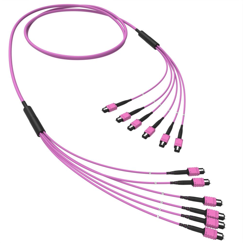 Оптическая магистральная сборка 72 ОВ 50/125 OM4, 6xMTP PRO(12)m/6xMTP PRO(12)m, тип В, 10 м