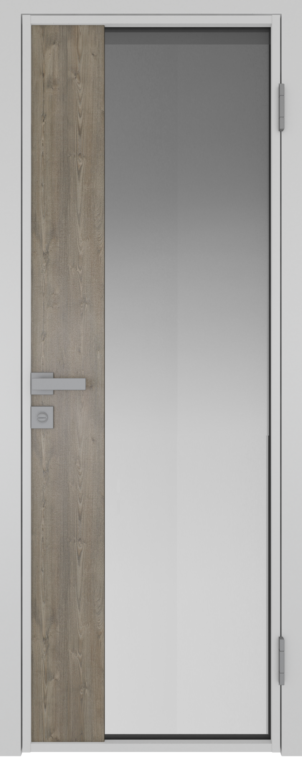 Дверь межкомнатная Профиль Дорс 7AG вставка каштан темный, цвет белый матовый, алюминий, стекло матовое