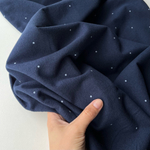 Фланель Редкий горошек на темно-синем фоне