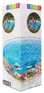Бассейн каркасный Intex 58472 Snapset 244х38 см / Круглый сборный бассейн Пляжные друзья Интекс жесткий для дачи
