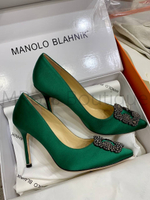 Женские Туфли-лодочки Manolo Blahnik в изумрудном цвете