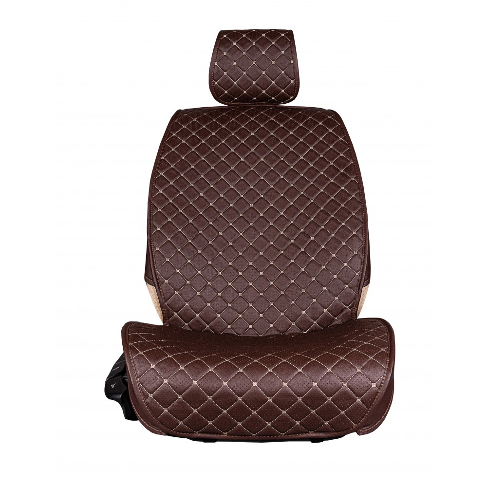 Накидки сидений ПОЛНЫЙ Coolpart MAXIMAL (кт11пр) - JJ-30-CHOCOLATE - Эко-кожа Квадрат шокол/шов беж