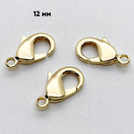 Замок-карабин, цвет золото, размер 12 мм, цена за 1 шт