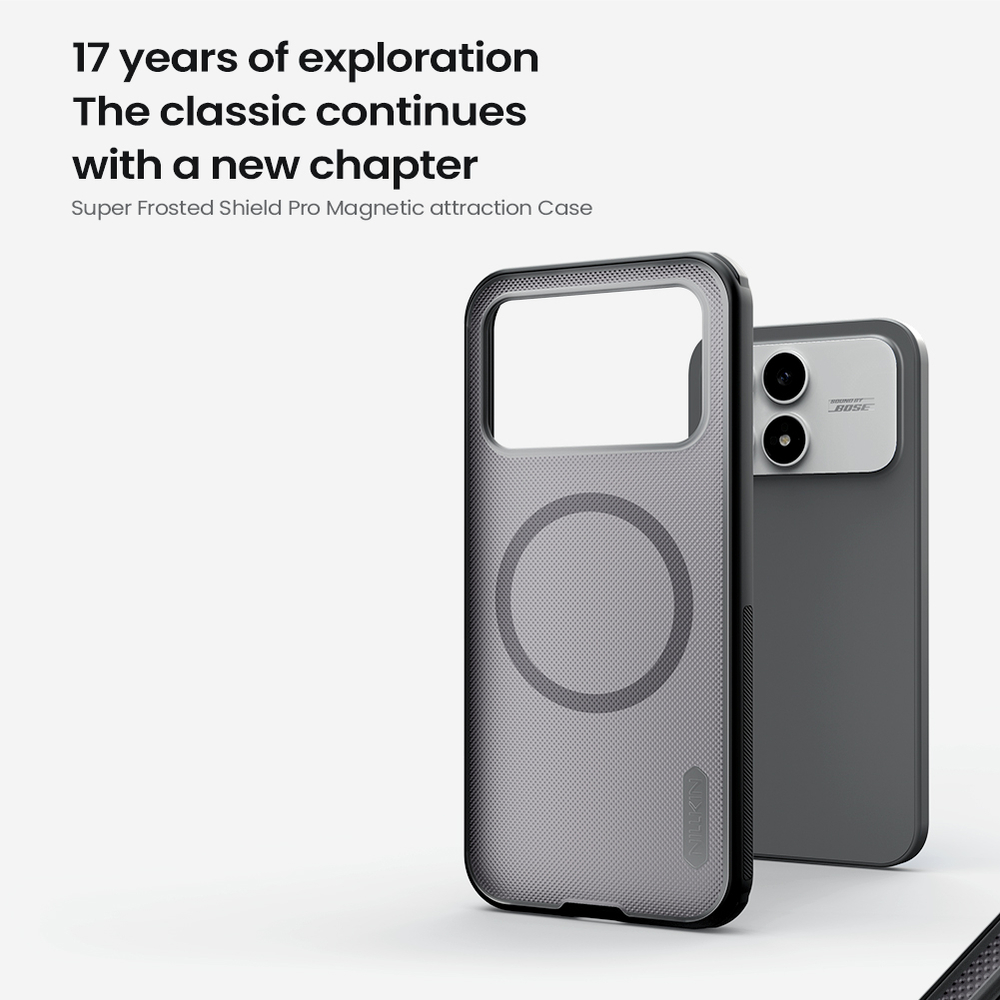 Чехол тонированный c встроенным круглым магнитом для Xiaomi Poco F8 Pro и Redmi K90, серия Super Frosted Shield Pro Magnetic (Clear version) от Nillkin