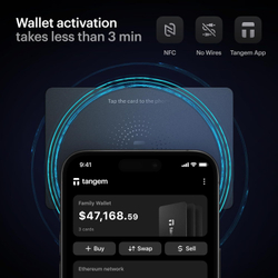 Набор из 3 аппаратных кошельков Tangem Wallet 100% оффлайн-хранилище для Bitcoin, Ethereum, NFT и других активов