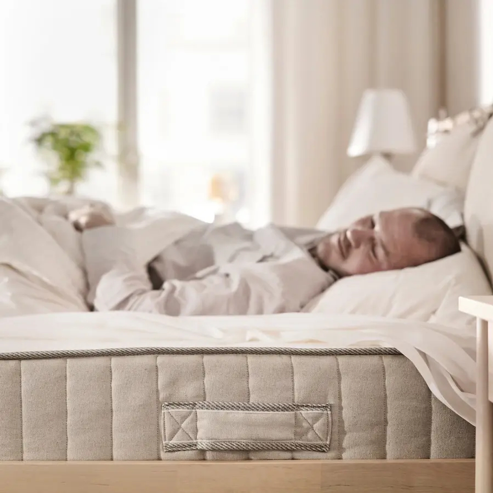 Матрас - VANNAREID IKEA/ ВАННАРЕЙД ИКЕА, 200х180 см, светло-бежевый