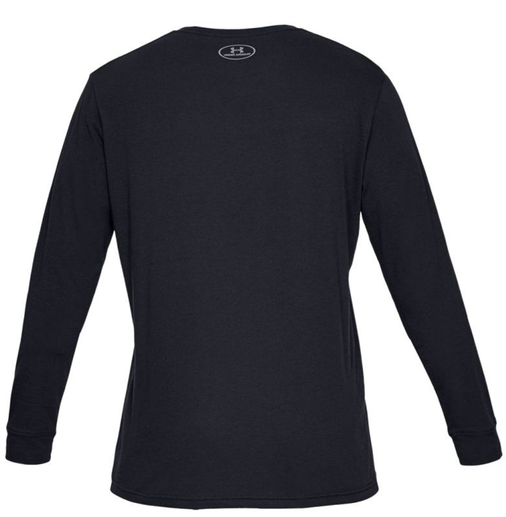 Мужская теннисная футболка теннисная Under Armour Men's Sportstyle Left Chest Long Sleeve - черный