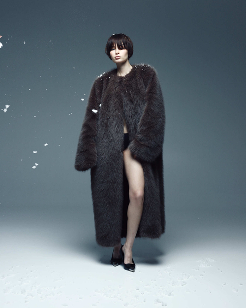 Шуба Old Money Maxi Brown (c 2мя муфтами)