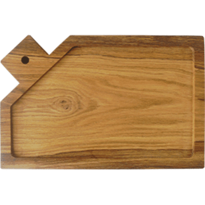 Доска для подачи с ручкой(6см) с выемкой;дуб;H=25,L=300/200,B=200мм