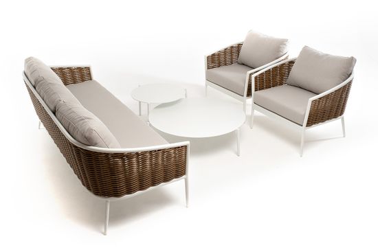 "Тоскана" лаунж-зона из искусственного ротанга, цвет соломенный (К)