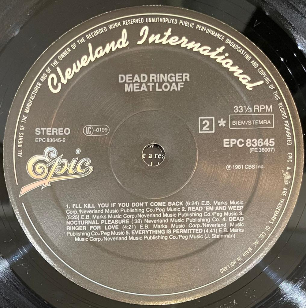 Meat Loaf- Dead Ringer (Европа 1981г.)