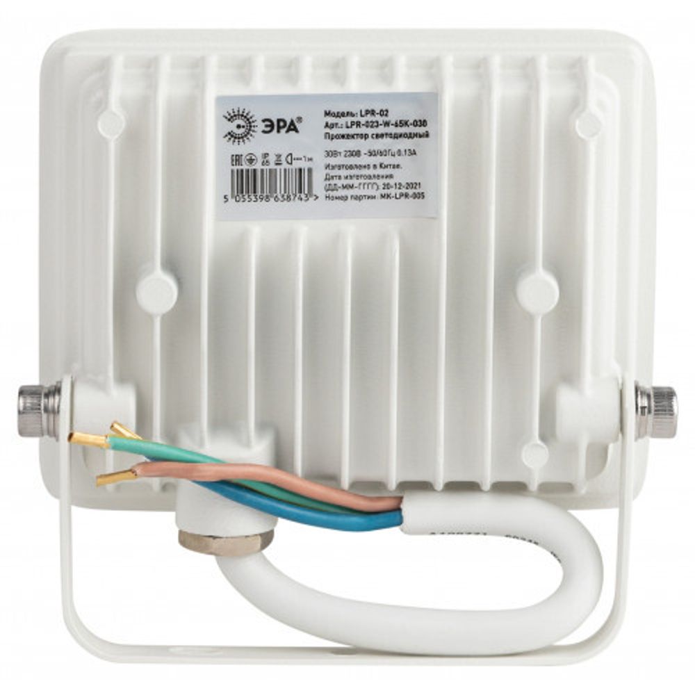 Прожектор светодиодный уличный ЭРА LPR-023-W-65K-030 30Вт 6500K 2400Лм IP65 белый