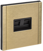 FORTE&PIANO Розетка компьютерная двойная RJ45 кат.6 FP634M металл шампань IEK