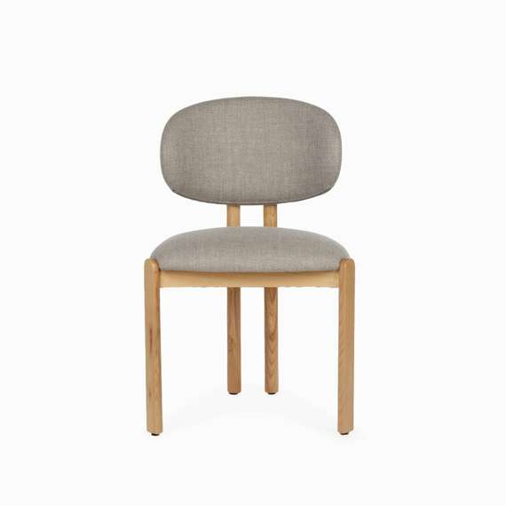 Обеденный стул Sage, светлый дуб с серой обивкой