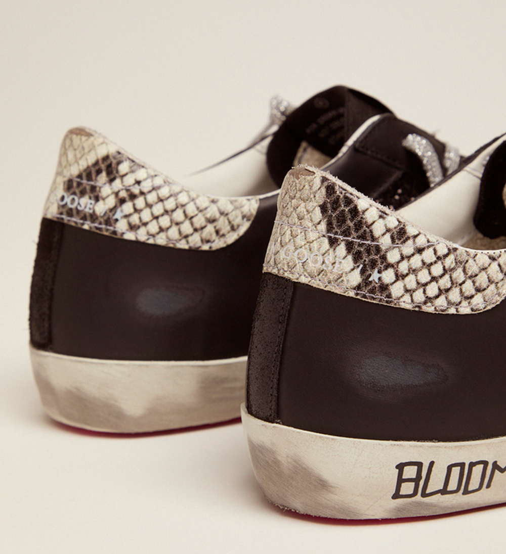 Кеды Golden Goose Super-Star sneakers with glitter and handwritten lettering