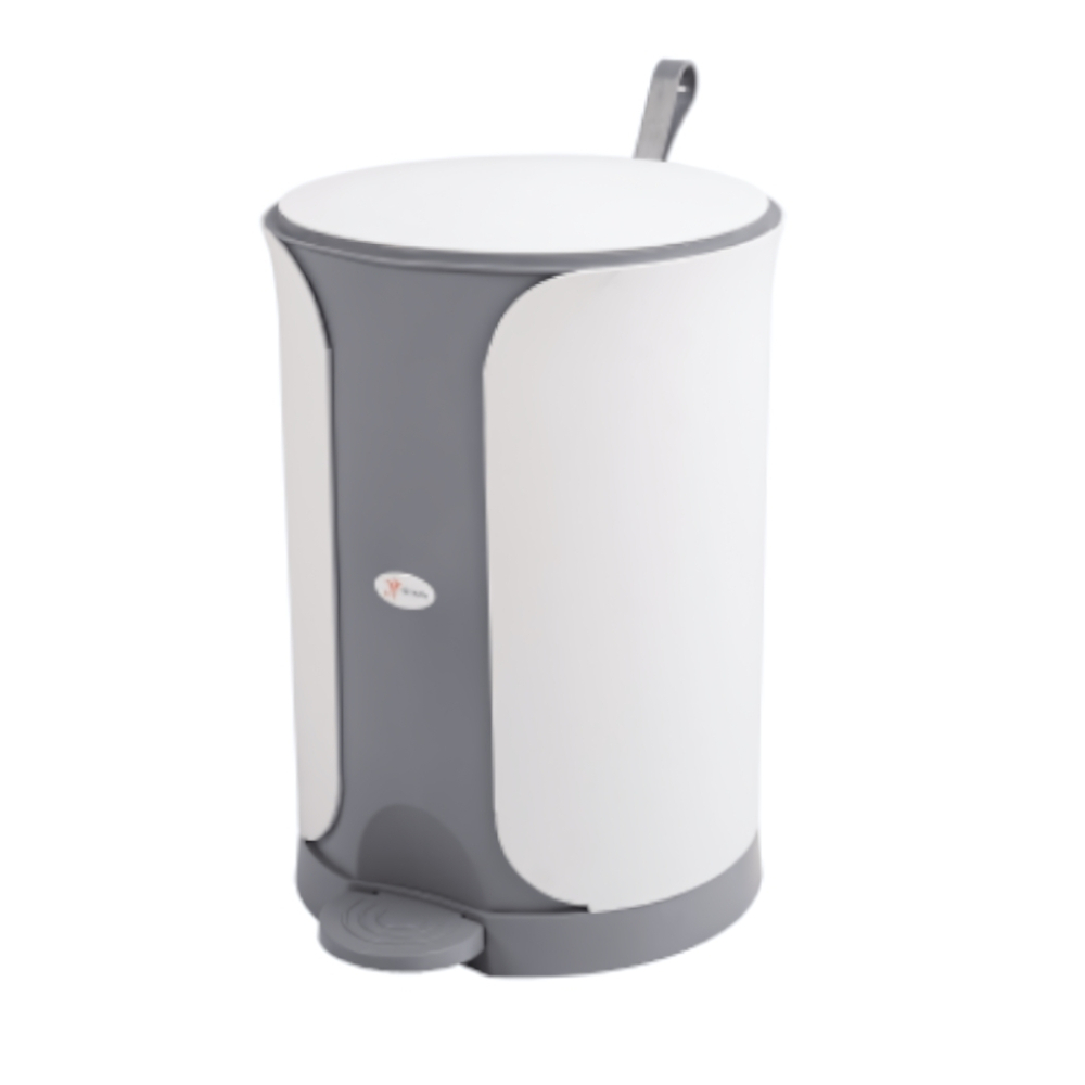 Ведро для мусора с педалью "Sтилъ" 11л, с ручкой для переноса, цвет серый