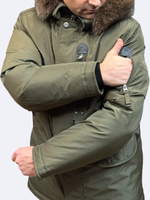 Пуховик зимний хаки