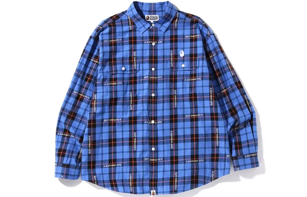 A Bathing Ape Logo Check Loose Fit Shirt