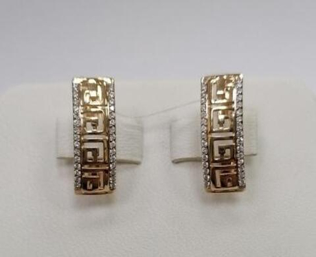 Серьги из золота с фианитами