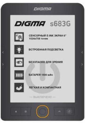 Электронная книга Digma S683G 6" E-Ink 4Gb серый, арт. 10110