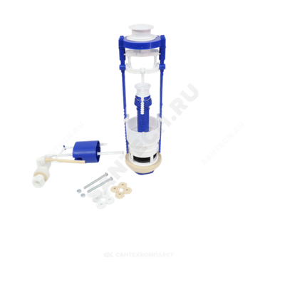 Арматура для бачка сливная/наливная 1/2" боковое подключение кнопка белая 1/реж РБМ АС-16.1
