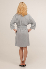 Оригинальный коротенький халатик с поясом (Размер: XXL) (Цвет: сиреневый)