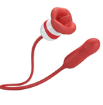 Красное продолговатое виброяицо Ashlynn с клиторальным стимулятором (Цвет: красный)