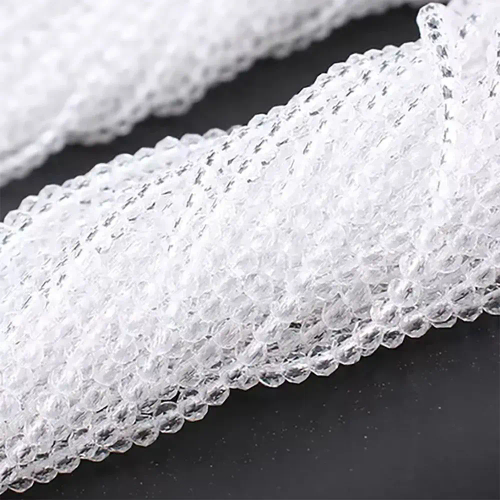 Шпинель гидротермальная бусины шарик граненый 2/3 мм, на нитке 38 см, цвет: Белый