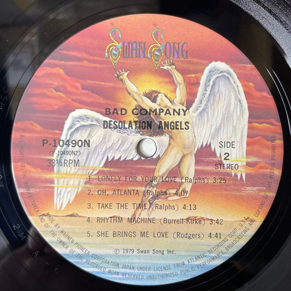Винтажная виниловая пластинка LP Bad Company Desolation Angels (Japan 1979) (No Obi) Lonely For Your Love