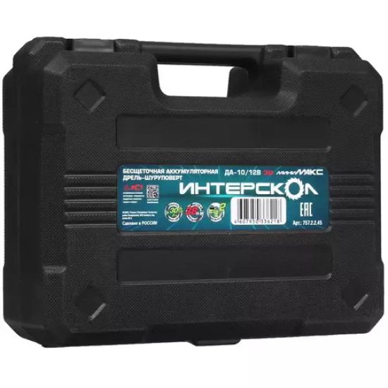 Аккумуляторная дрель-шуруповерт "ИНТЕРСКОЛ" ДА-10/12В 38 МиниМАКС 757.2.2.45