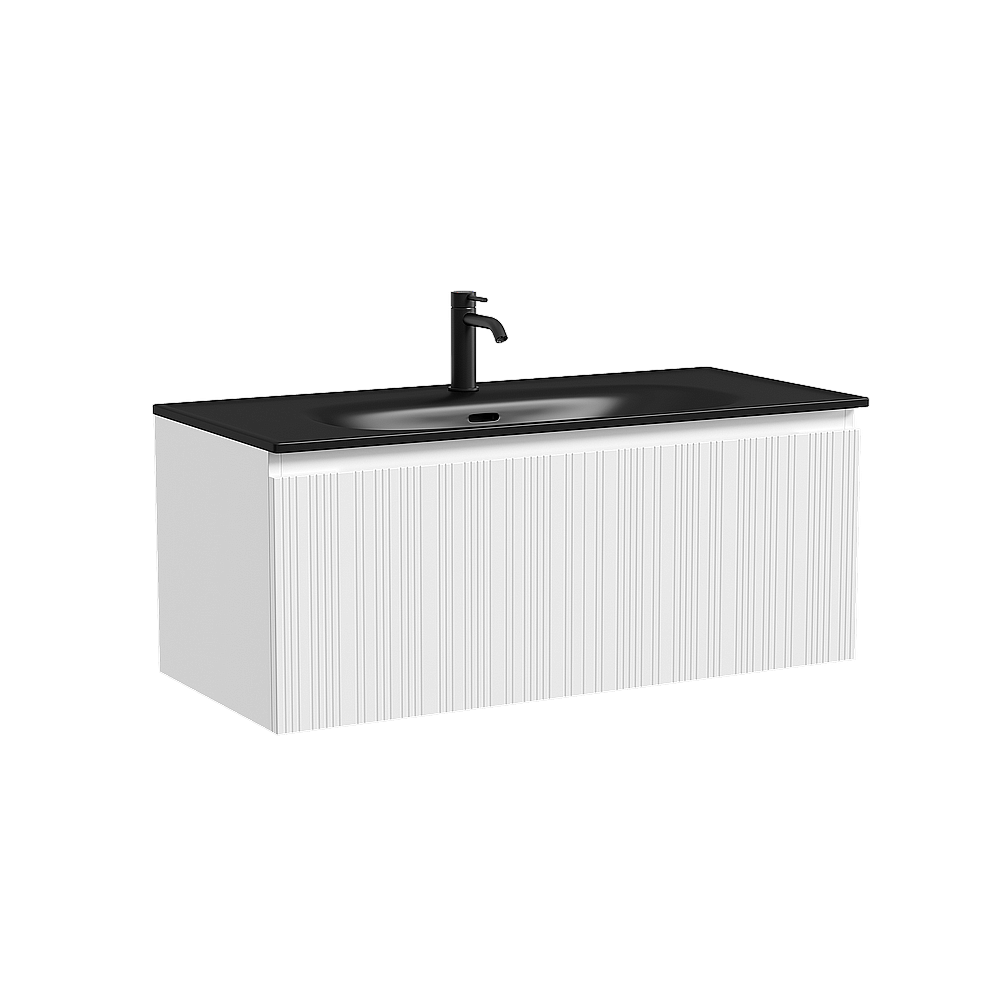 Тумба с раковиной Sancos CODE CD100W/CN13003MB 100 белая