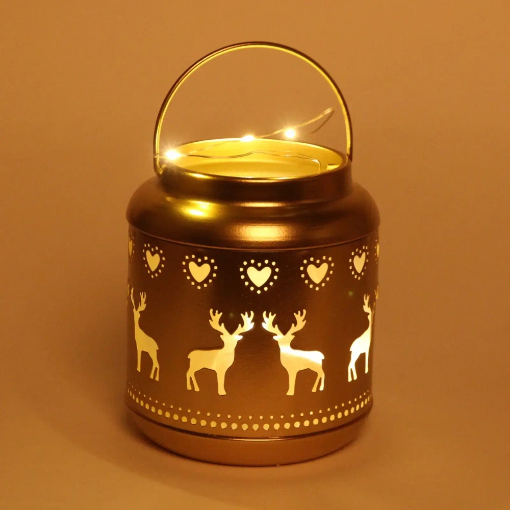 Сувенир с подсветкой «Сказочный олень» 12*15 см, золото