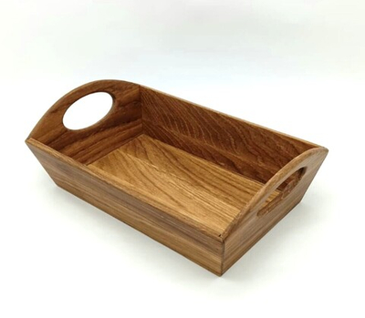 Ящик для выкладки хлебобулочных изделий, дуб, L=295,B=186,H=95мм.