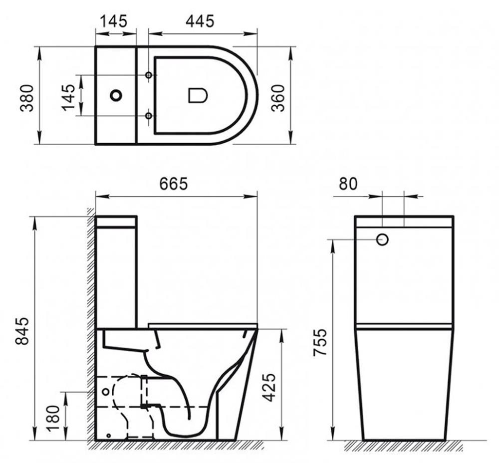 Унитаз-компакт BelBagno Sfera-R BB2141CPR безободковый P-trap
