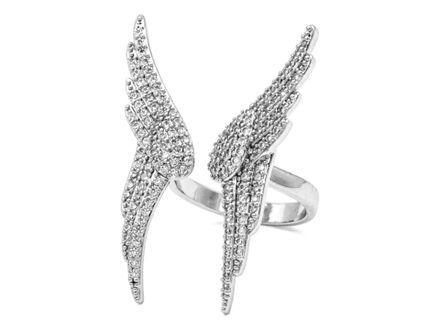 Кольцо "Крылья" 37,5мм, со стразами (уценка)