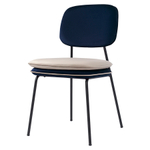 Стул с контрастным кантом pea, велюр, темно-синий/бежевый