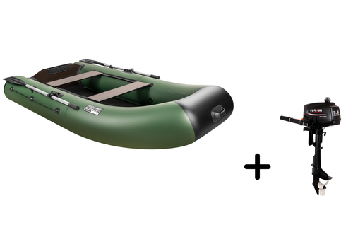 Поход-280T зеленый + PARSUN T 3.6 BMS (комплект лодка + мотор)