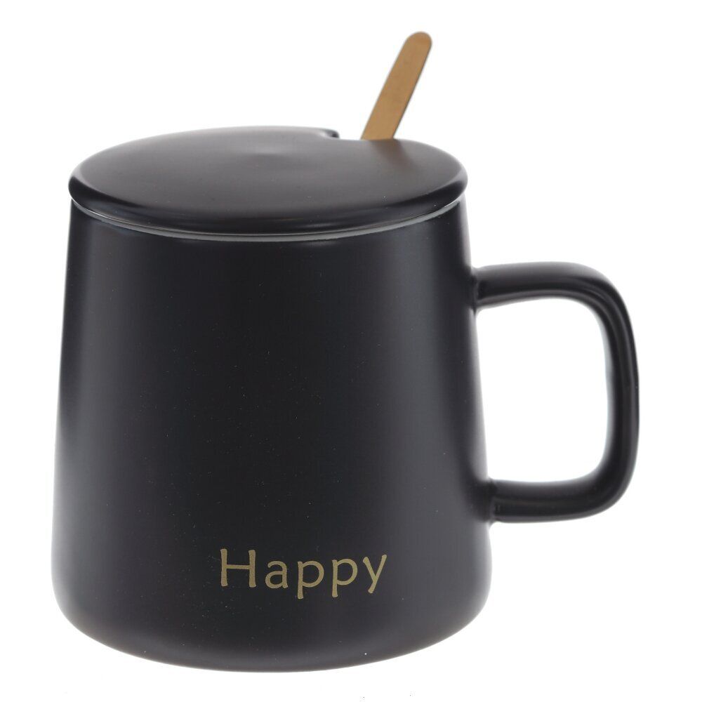 GAEM Кружка с крышкой и ложкой, 400 мл, L12 W9 H9 см, 4в.