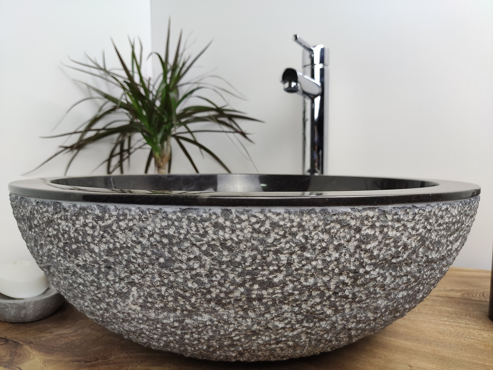 Раковина из мрамора Bowl Dotted Black BM-60027 45*45*17