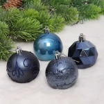 Новогодние шары «Зимняя вечеринка» 6 см (набор 16 шт), Сапфир