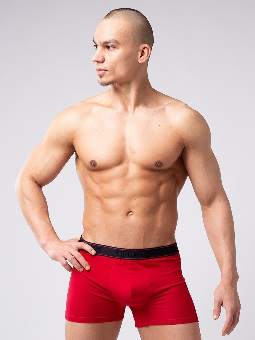 Мужские боксеры из мягкого хлопкового трикотажа (Размер: XXL) (Цвет: красный)