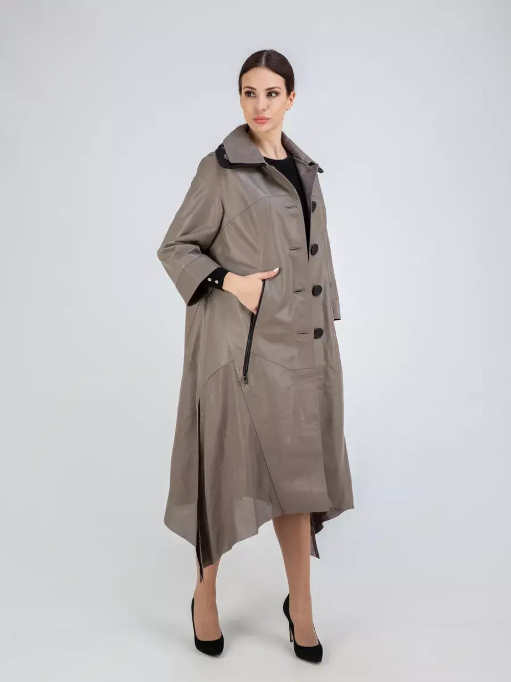 Плащ кожаный натуральный