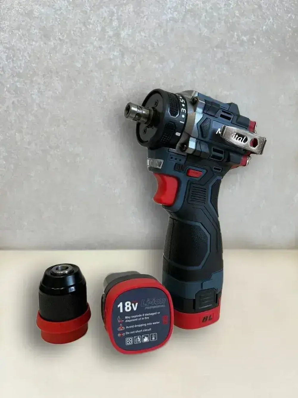 Дрель-шуруповерт аккумуляторный, Съемный патрон, 2000 об/мин, С 2 АКБ 1,5 Ач