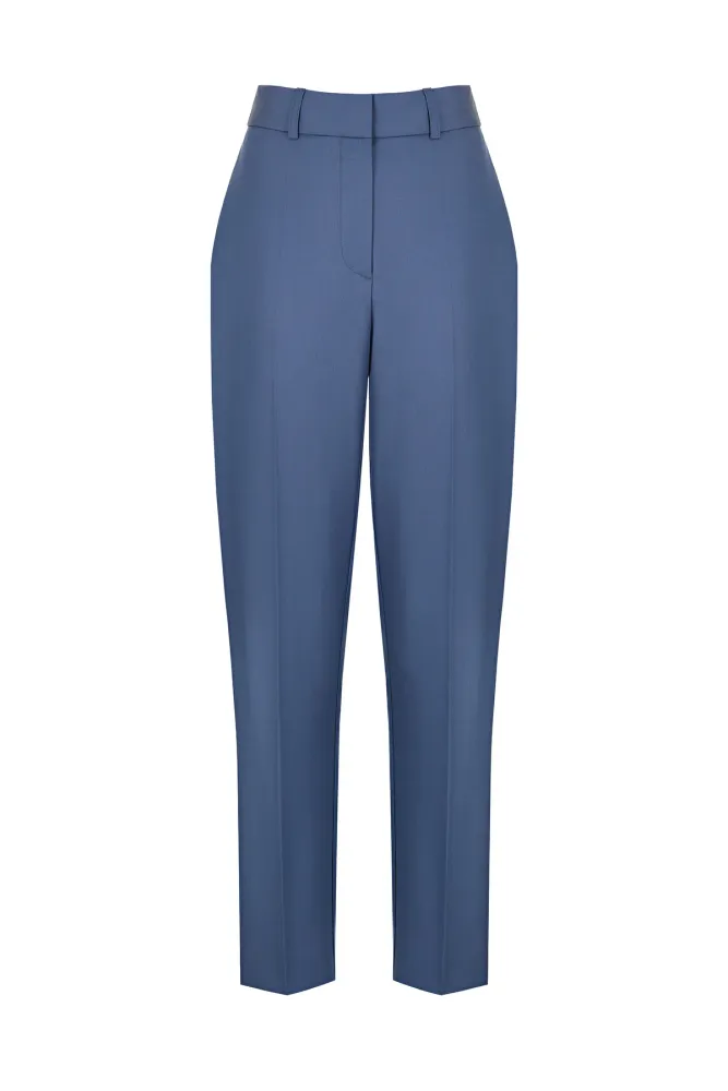 Брюки дудочки серо-голубой