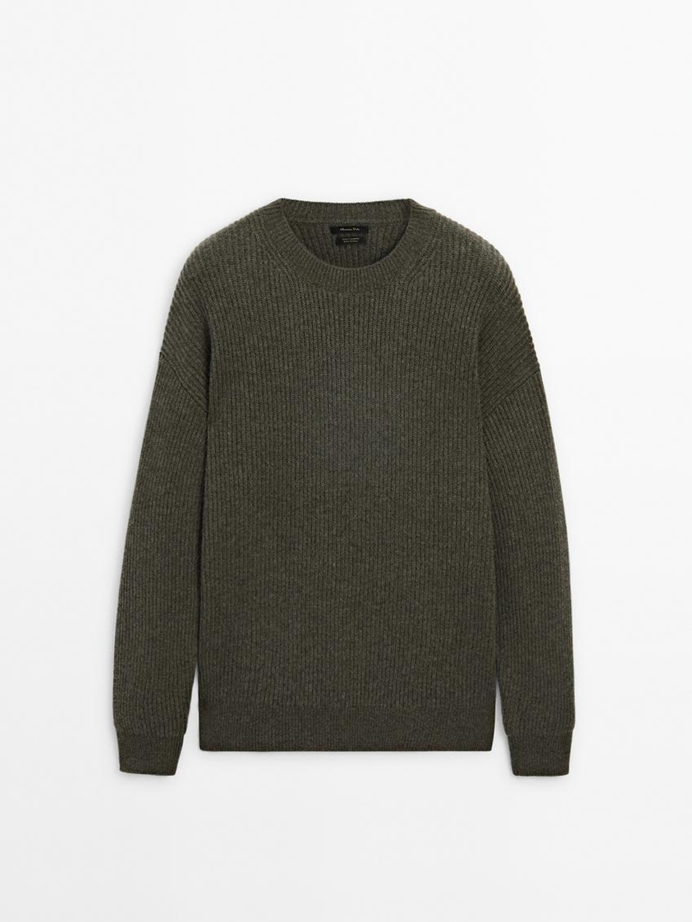 Massimo Dutti Свитер из 100% кашемира, зеленоватый