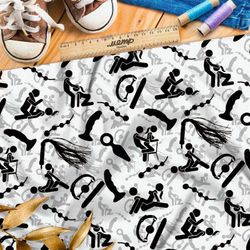 Ткань оксфорд 210 интимная жизнь на белом фоне