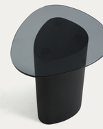 Приставной столик Olir из черной стали и закаленного стекла, 48 x 46,8 см